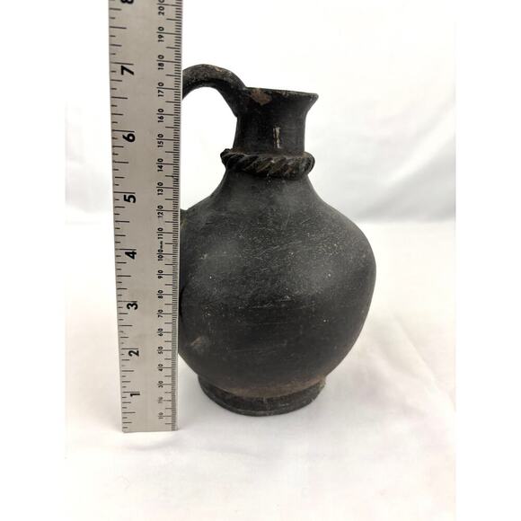 Vintage Handmade Mexican Pottery Pitcher 7" Primitive Style Jug 1970s - Picture 5 of 15
